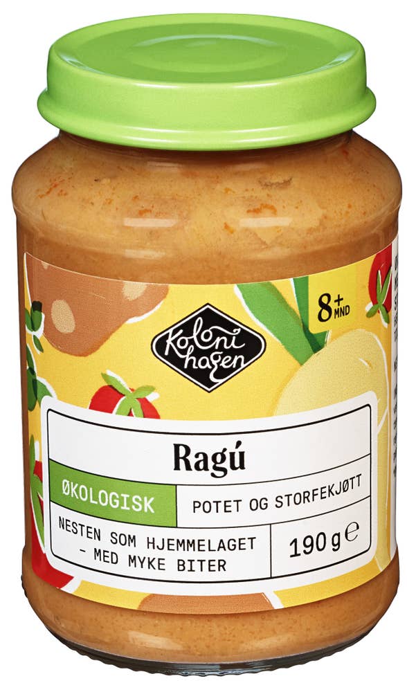 Kolonihagen Ragú med potet og storfekjøtt Fra 8 mnd