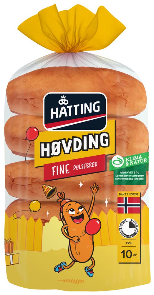 Hatting Høvding fine pølsebrød 10x50g