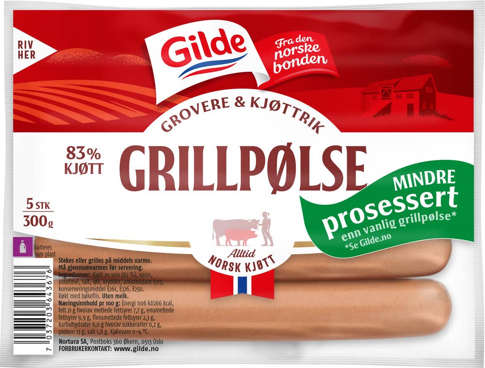 Gilde Grovere grillpølser