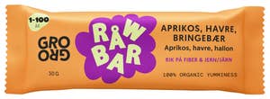Grogro RÅWBAR med aprikos, havre og bringebær