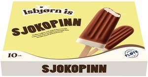 Isbjørn Is Sjokopinn vanilje 10 stk