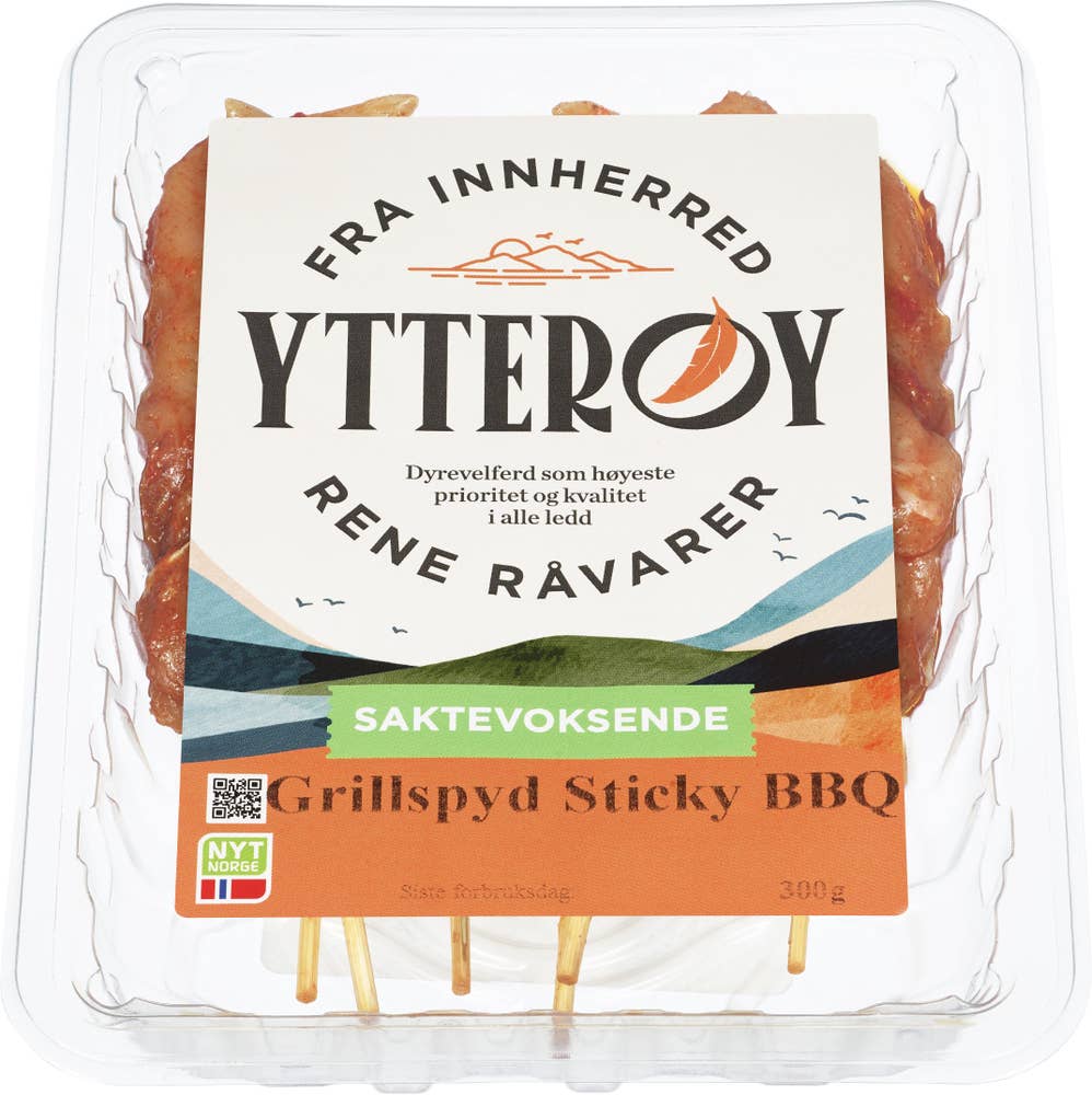 Ytterøy Grillspyd Sticky Bbq Saktevoksende kylling
