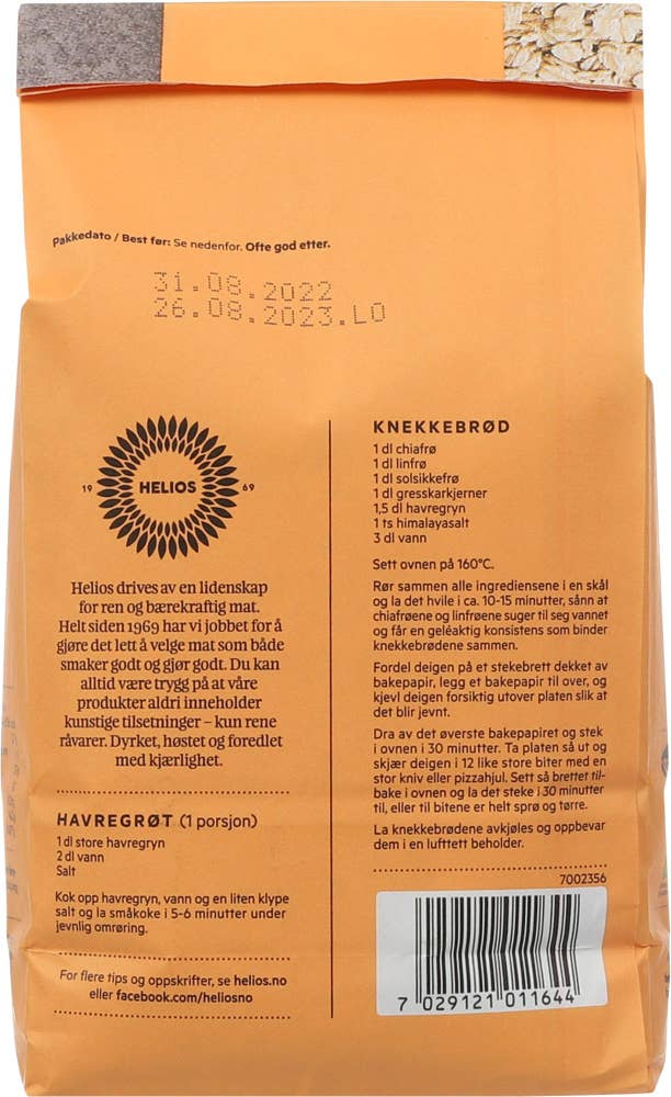 Helios Store havregryn økologisk