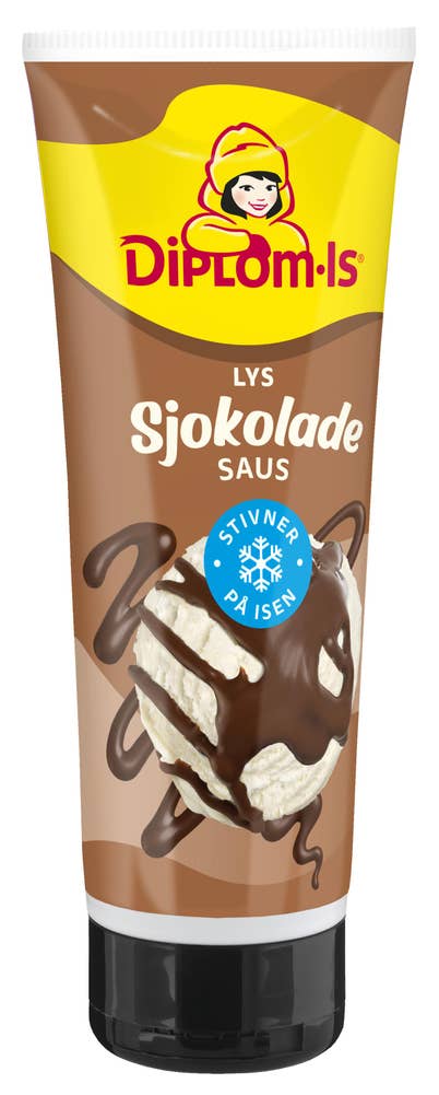 Diplom-Is Lys sjokoladesaus Stivner På Isen