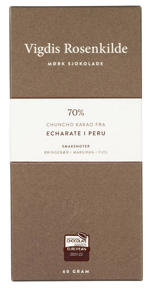 Vigdis Rosenkilde Echarate 70% Mørk Sjokolade