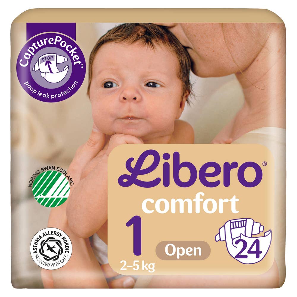 Libero Comfort åpen bleie str. 1, 2-5 kg