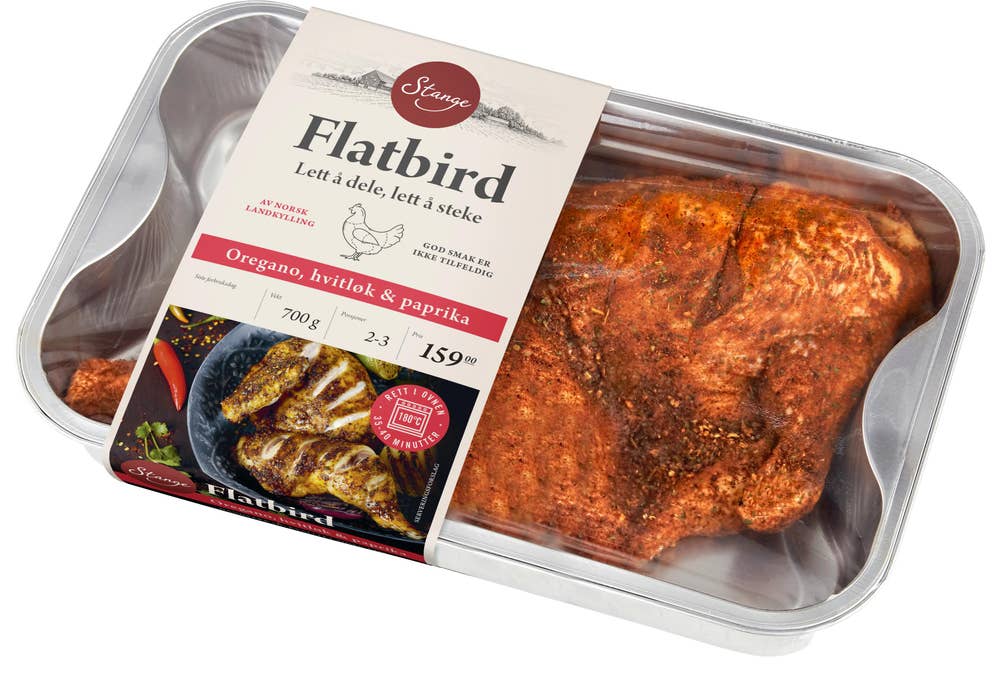 Stange Flatbird med oregano, hvitløk og paprika