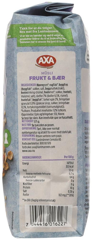 Axa Müsli frukt & bær