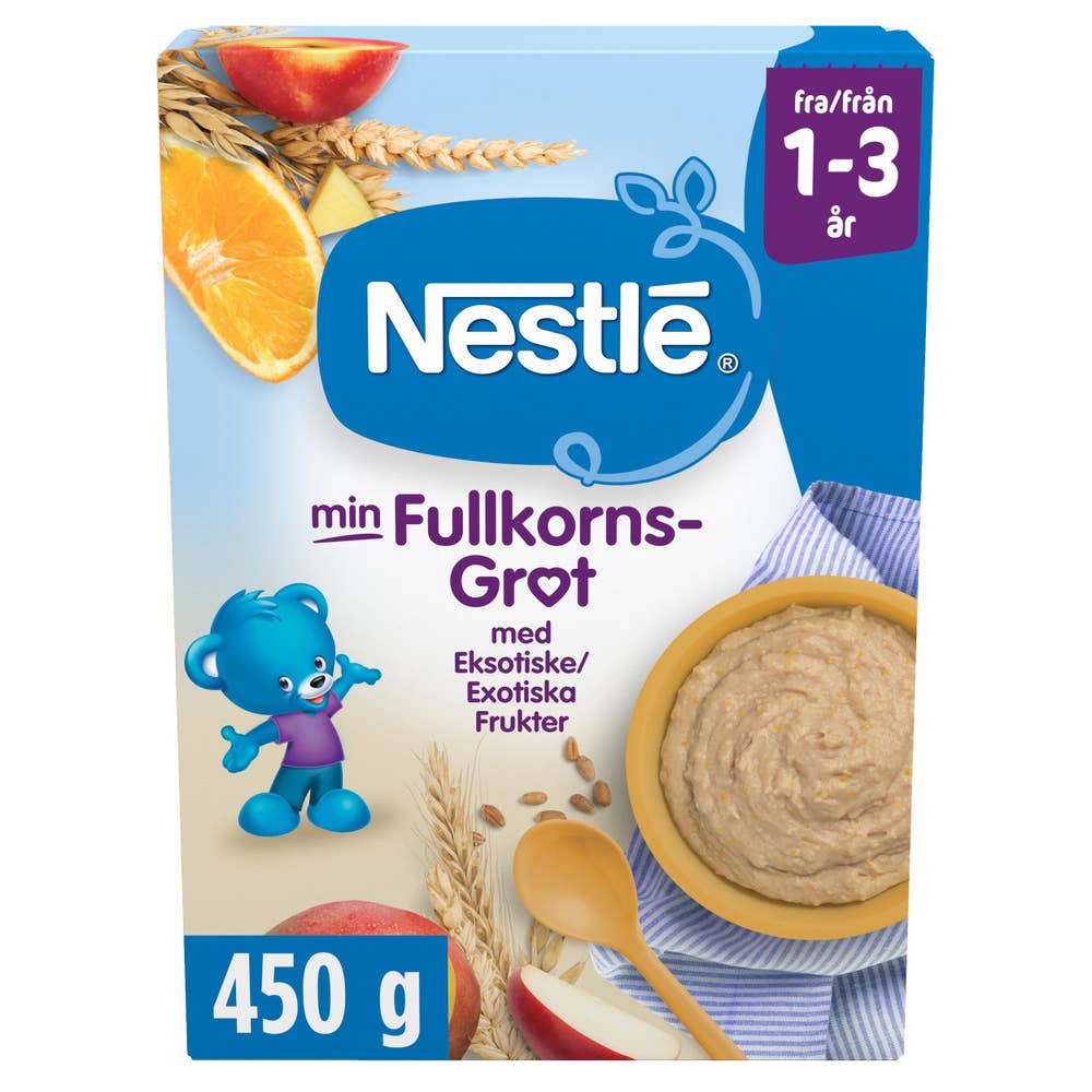 Nestlé Min Fullkornsgrøt eksotiske frukter fra 1-3 år