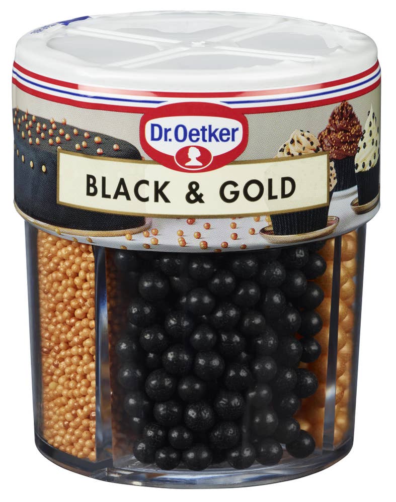 DR. OETKER Kakepynt Black & Gold 4 kammer