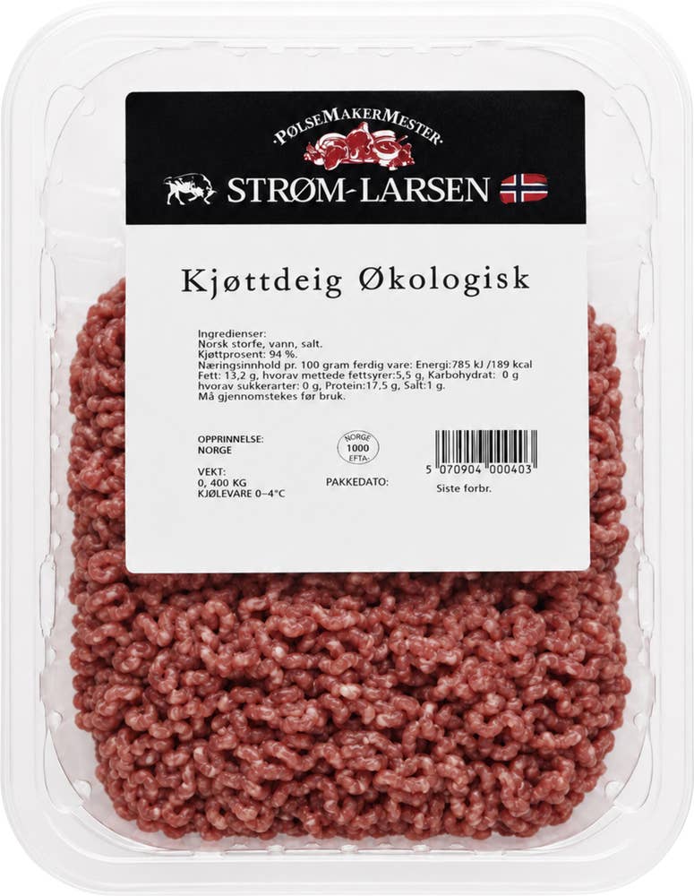 Strøm-Larsen AS Kjøttdeig Økologisk