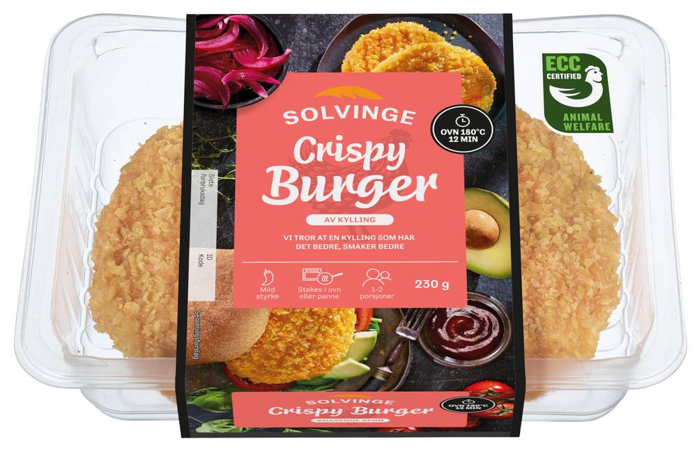 Crispy kyllingburger 230 g