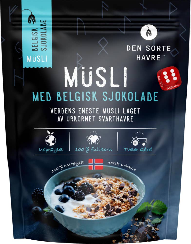 Den Sorte Havre Müsli med belgisk sjokolade