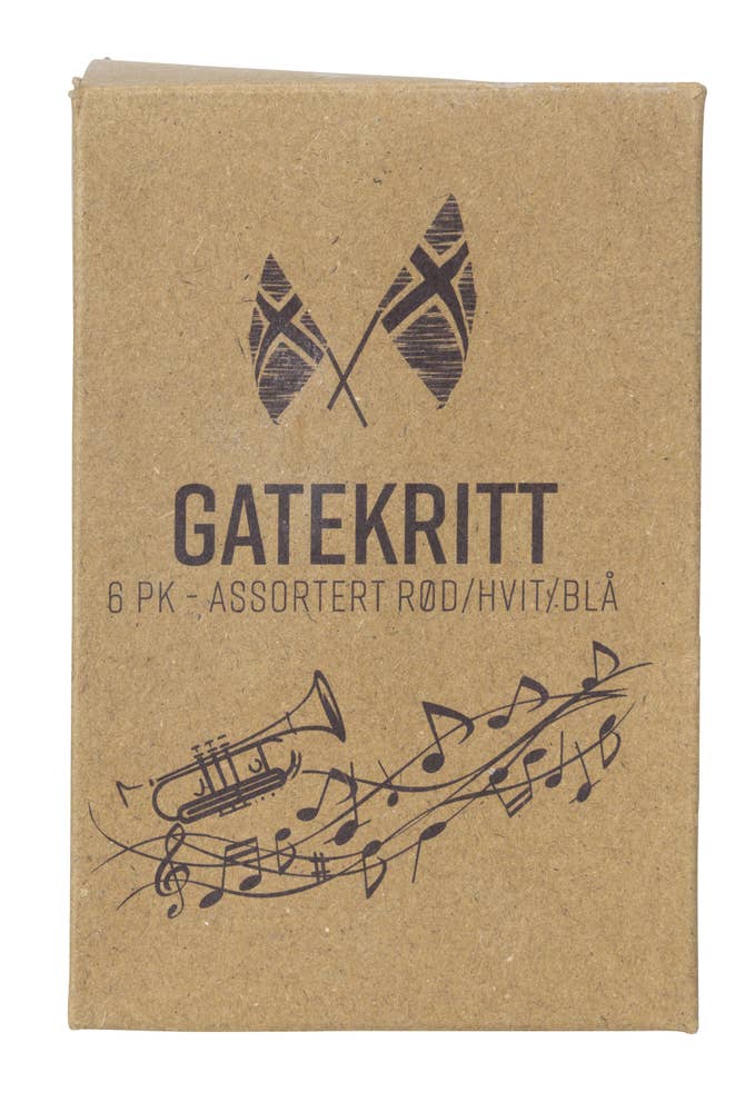 Nordic Season Products As Gatekritt i norske farager Assortert rød/hvit/blå, 6 stk