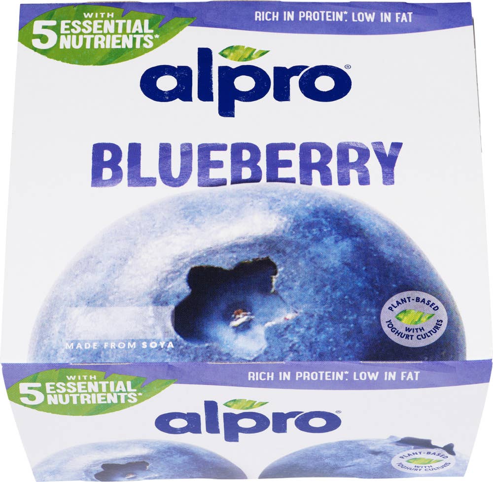 Alpro Soyayoghurt Blåbær, 4x125g