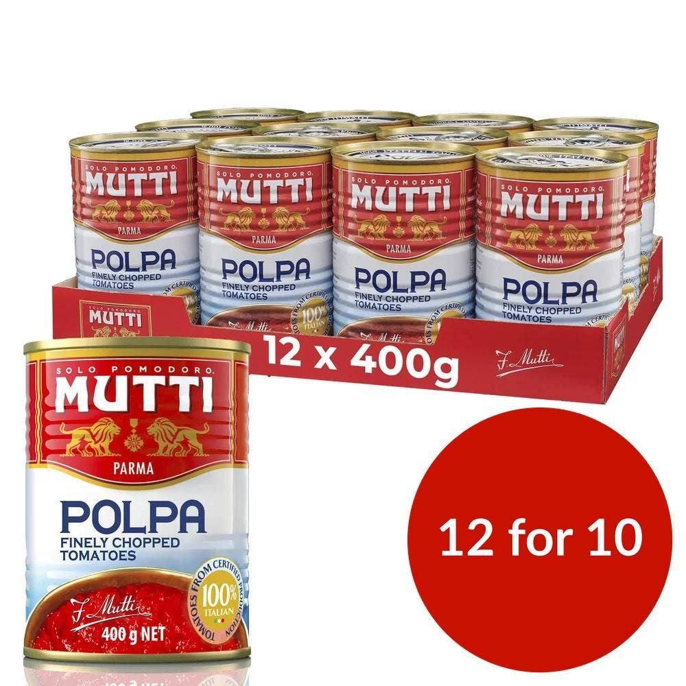 Mutti 2 gratis - Mutti tomater finhakkede polpa brett 12 for 10, 12x400g