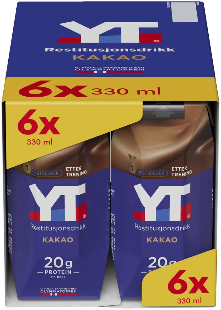 TINE YT restitusjonsdrikk kakao Partivare, 6x330 ml