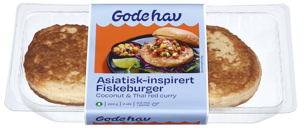 Gode Hav Asia fiskeburger kokos & thai red curry