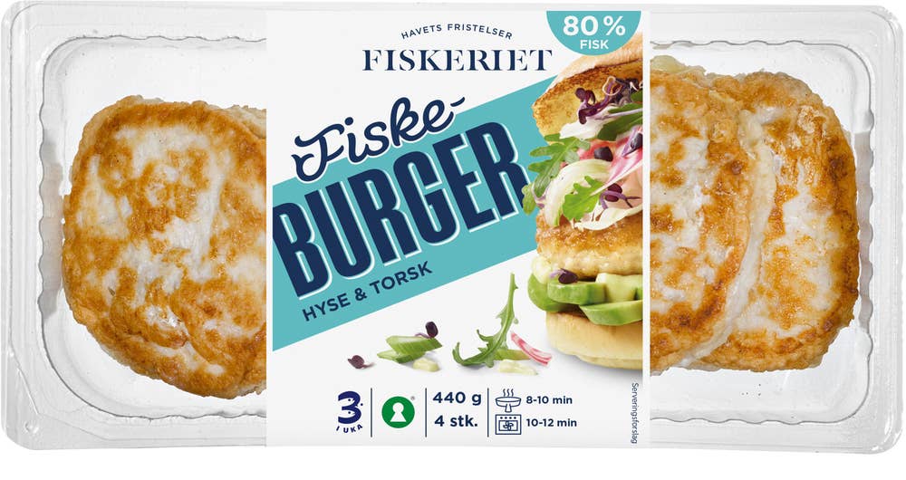 Fiskeriet Burger av Hyse & Torsk 80%