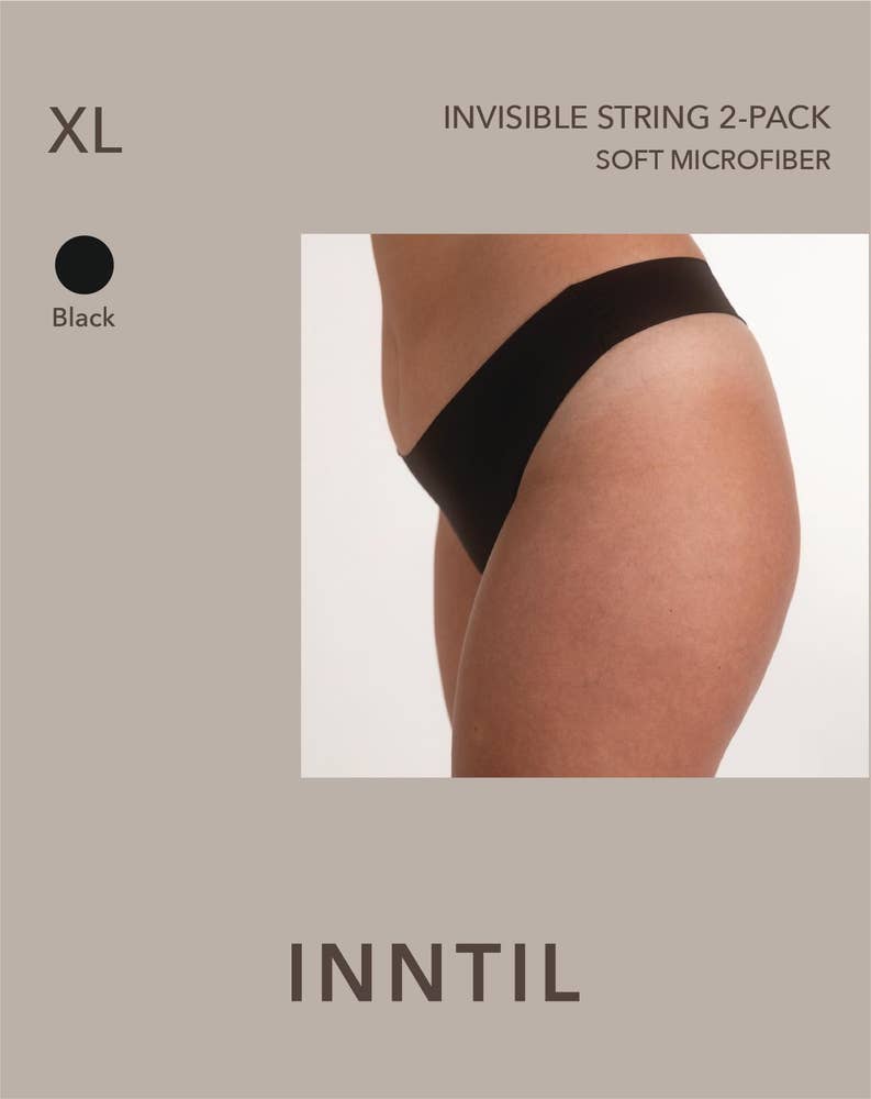 Inntil Sømløs string Sort, str. XL
