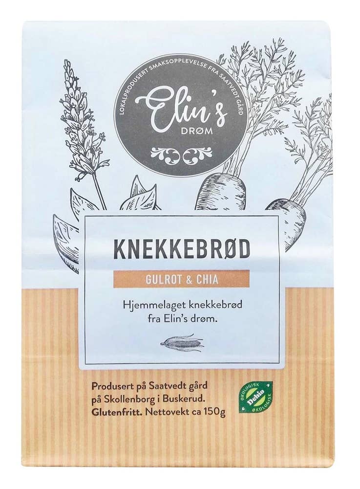 Elins Drøm Knekkebrød Chia & Gulrot