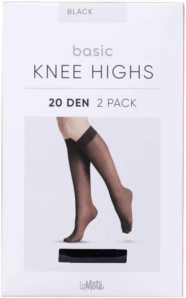 La Mote 2x Knestrømper 20D Sort, Str. 36-41