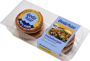 Gode Hav Fiskeburger med purré og paprika