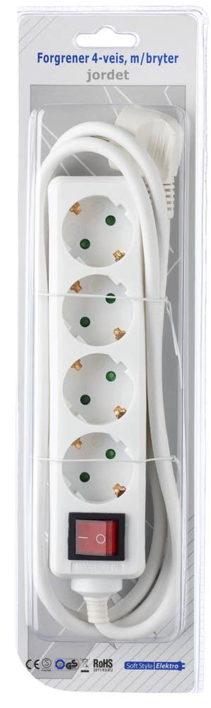 Forgrener 4-veis med bryter 1,5m