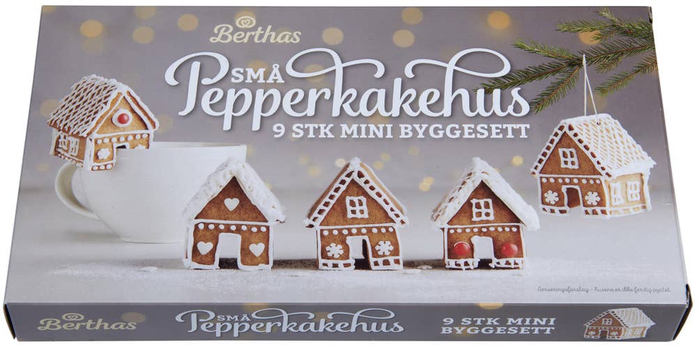 BERTHAS Små Pepperkakehus Byggesett 9 stk