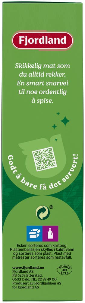 Fjordland Kjøttkaker Med ertestuing og poteter