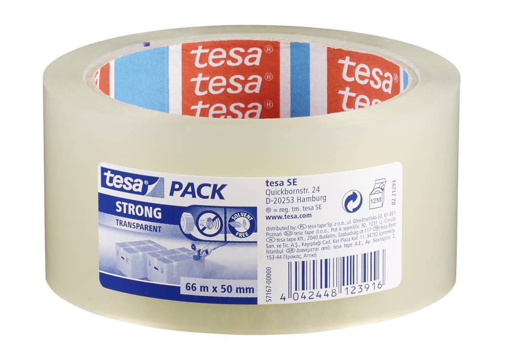 Klar pakketape 66m x 50 mm