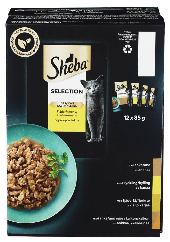 Sheba Selection med fjærkre 12 x 85g