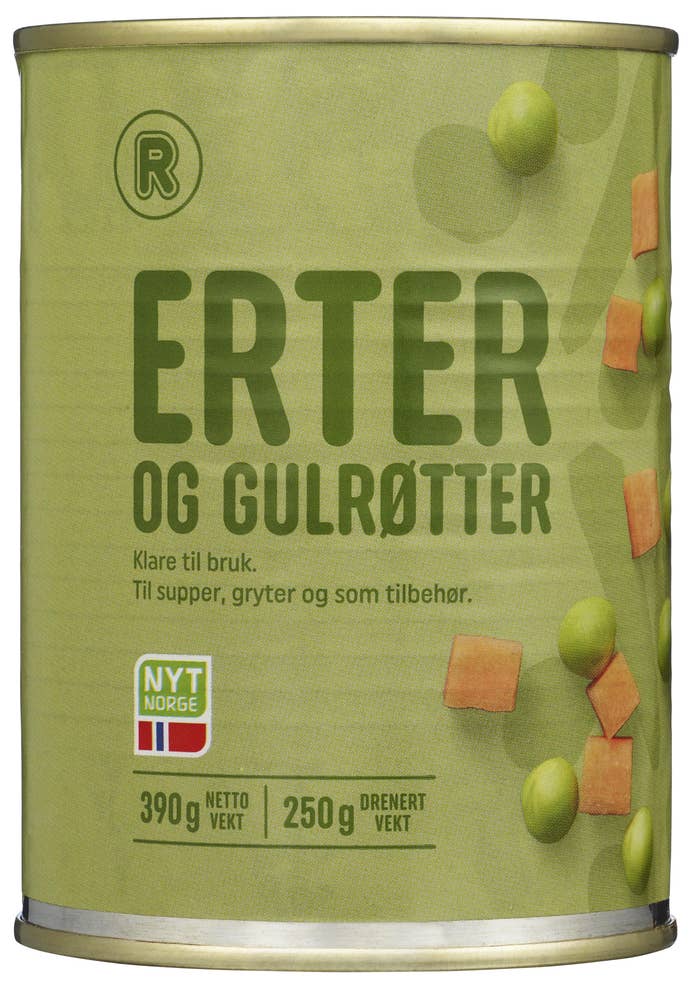 R Erter og gulrøtter