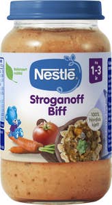Nestlé Økologisk middagsglass Stroganoff biff Fra 1-3 år