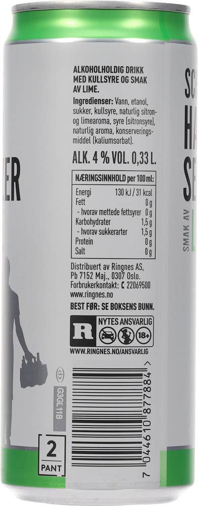 Schous Pils Hard seltzer lime