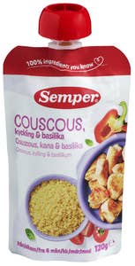 SEMPER Couscous med kylling og basilikum Fra 6 mnd