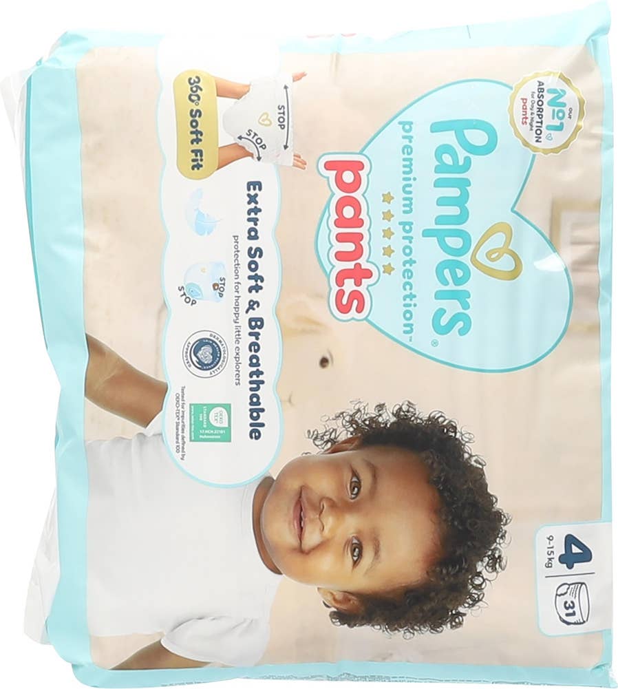 Pampers Buksebleie Premium protection Str. 4, 9-15 kg