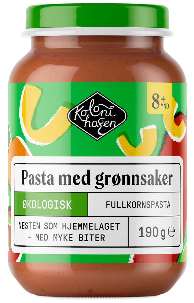 Kolonihagen Pasta med grønnsaker Fra 8 mnd