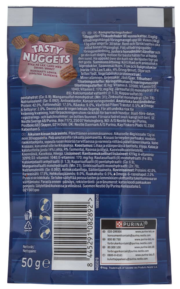 Purina Latz Tasty Nuggets Med laks og ørret