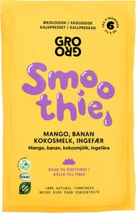 Grogro Smoothie med mango og banan Fra 6 mnd, Økologisk