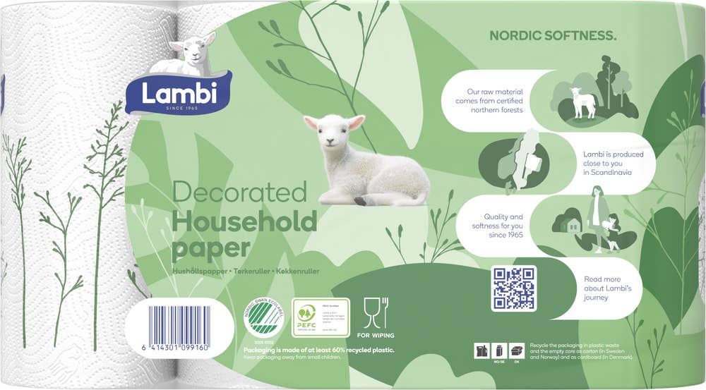 Lambi Tørkerull med dekorasjon 4 stk