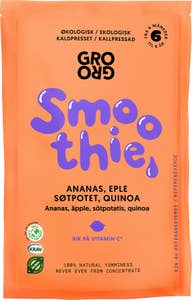 Grogro Smoothie med ananas og søtpotet Fra 6 mnd, Økologisk