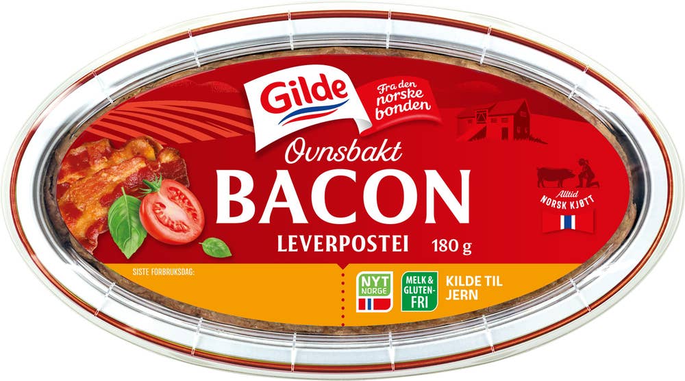 Gilde Ovnsbakt leverpostei Med Bacon