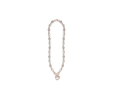 Sprell Perlesmykke med hjerte og sløyfe