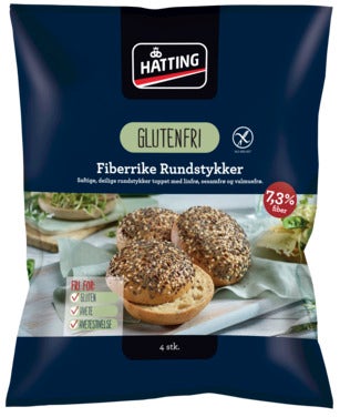 Hatting Glutenfrie Fiberrundstykker 4 stk