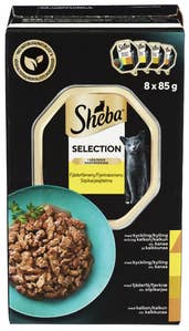 Sheba Selection våt kattemat med and, kylling, fjærfe og kalkun 8 x 85g