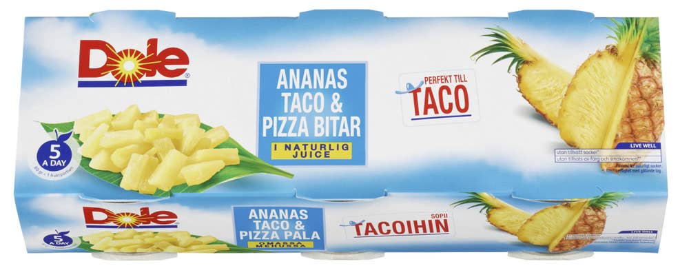 Dole Premium Ananas i biter Taco/pizzacut 3 x 227g