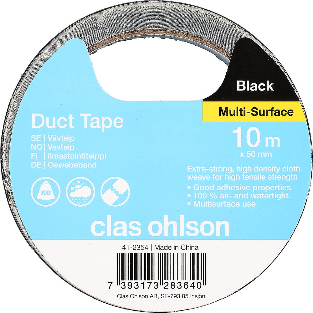 Clas Ohlson Vevteip Svart 10mx50mm