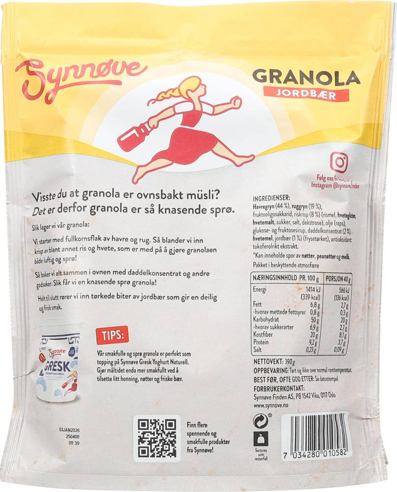 Synnøve Granola med jordbær