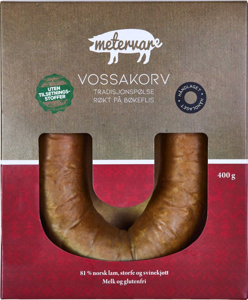 Metervare As Vossakorv Røkt på bøkeflis